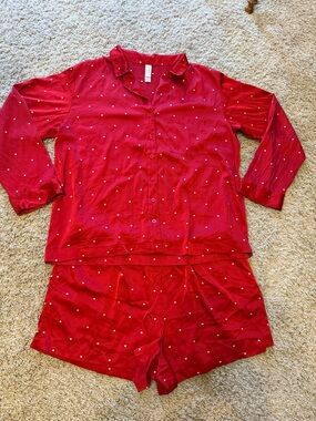 Women’s Red heart print size XL Pajama Set